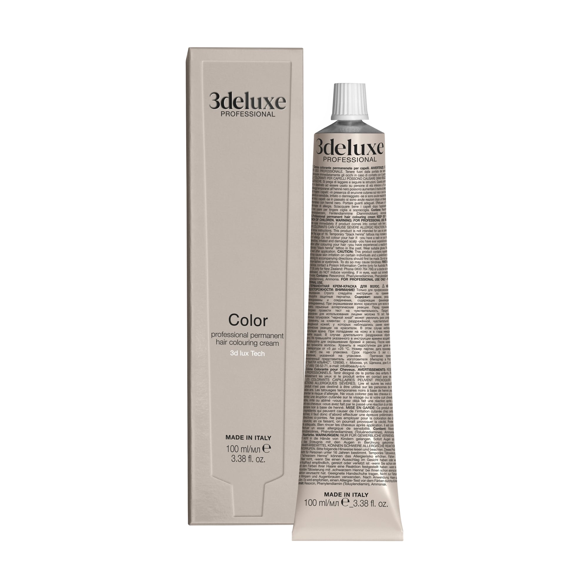 Перманентна крем-фарба для волосся 3DeLuXe Tech Hair Colouring Cream 7.31 Golden Ash Blonde, 100 мл
